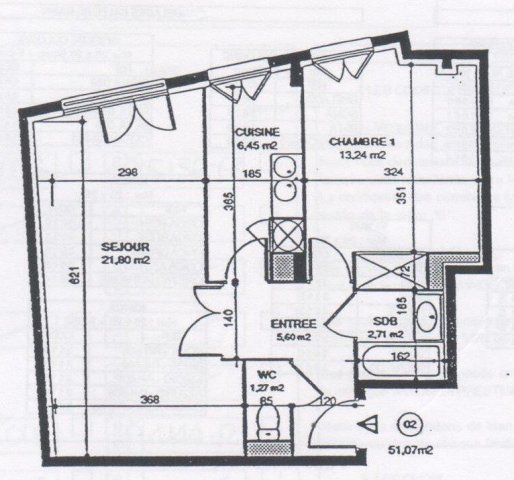 Vente Appartement  2 pices - 51m 92600 Asnieres-sur-seine